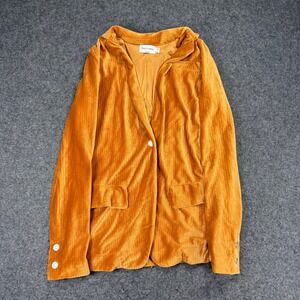 Juicy Couture Velvet Corduroy Blazer Jacket Womens Size S Small Gold